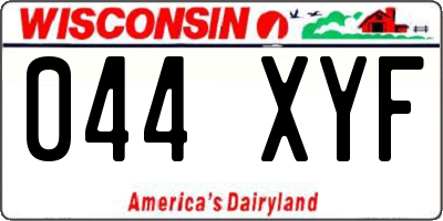 WI license plate 044XYF