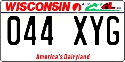 WI license plate 044XYG