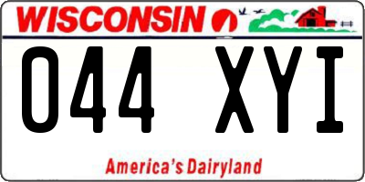 WI license plate 044XYI