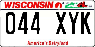 WI license plate 044XYK