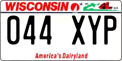 WI license plate 044XYP
