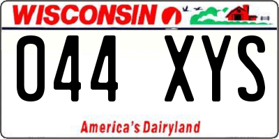 WI license plate 044XYS