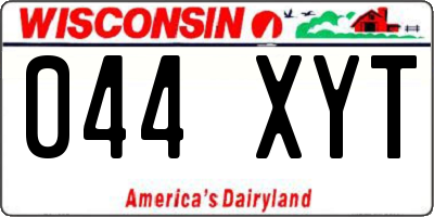 WI license plate 044XYT