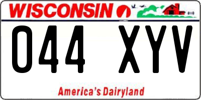 WI license plate 044XYV