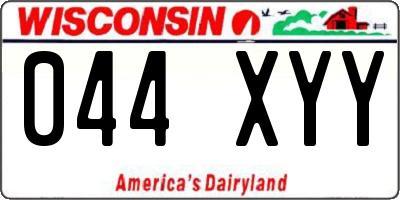 WI license plate 044XYY
