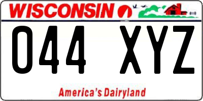 WI license plate 044XYZ