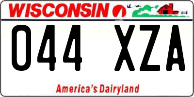 WI license plate 044XZA