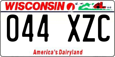 WI license plate 044XZC