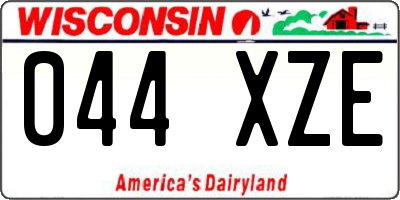 WI license plate 044XZE