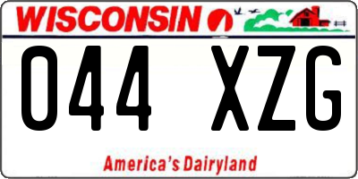 WI license plate 044XZG