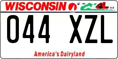 WI license plate 044XZL