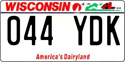 WI license plate 044YDK