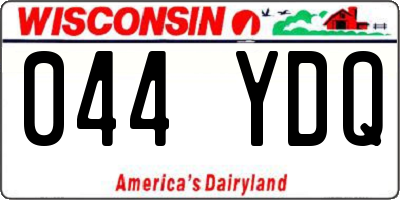 WI license plate 044YDQ