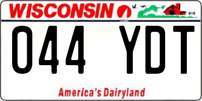 WI license plate 044YDT