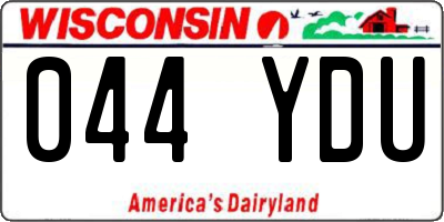 WI license plate 044YDU