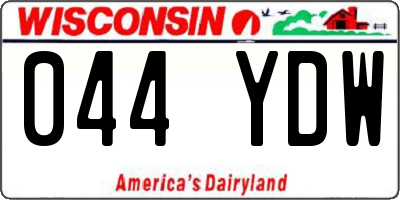 WI license plate 044YDW