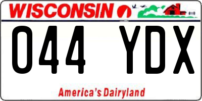 WI license plate 044YDX