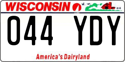 WI license plate 044YDY