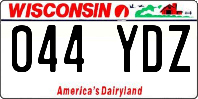 WI license plate 044YDZ