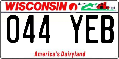 WI license plate 044YEB