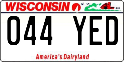 WI license plate 044YED