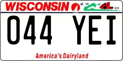 WI license plate 044YEI
