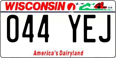 WI license plate 044YEJ