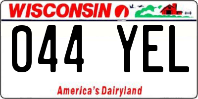 WI license plate 044YEL