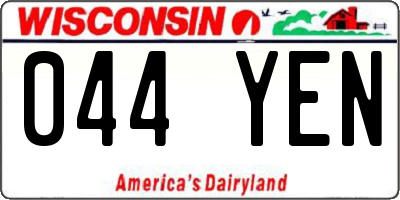 WI license plate 044YEN