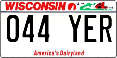 WI license plate 044YER