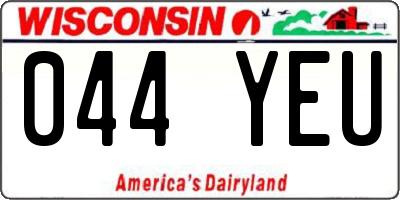WI license plate 044YEU