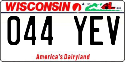 WI license plate 044YEV