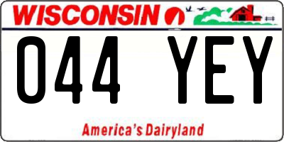 WI license plate 044YEY