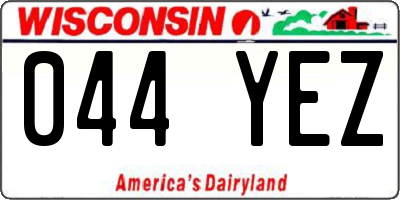 WI license plate 044YEZ