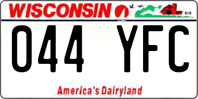 WI license plate 044YFC