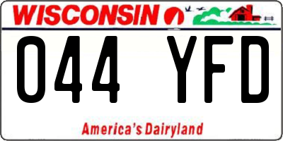 WI license plate 044YFD