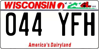 WI license plate 044YFH