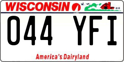 WI license plate 044YFI
