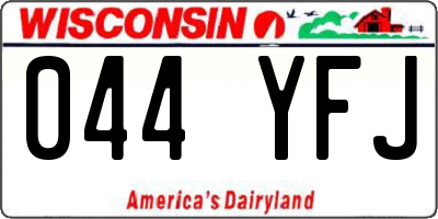 WI license plate 044YFJ