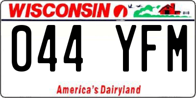 WI license plate 044YFM