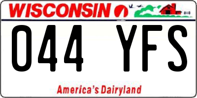 WI license plate 044YFS