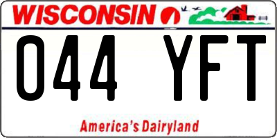 WI license plate 044YFT