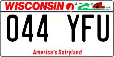 WI license plate 044YFU