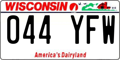 WI license plate 044YFW