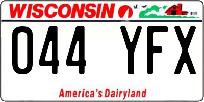 WI license plate 044YFX