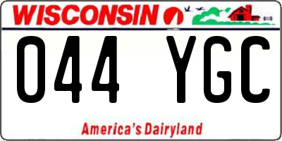 WI license plate 044YGC
