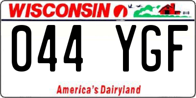 WI license plate 044YGF
