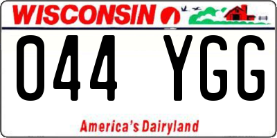 WI license plate 044YGG