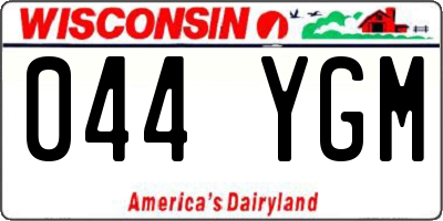 WI license plate 044YGM