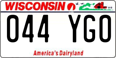 WI license plate 044YGO